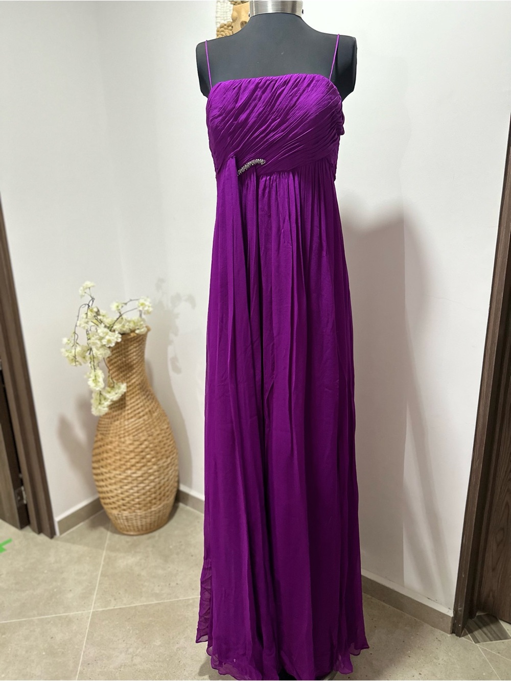 Rickie Freeman for Teri Jon Magenta Chiffon Gown with Built-In Corset NWOT Sz 14